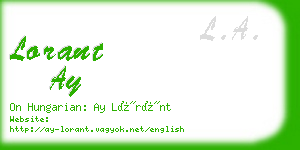 lorant ay business card